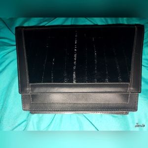 Roberto Vascon Vintage Black Crossbody Bag Handmade Flap (Never Used)NWOT